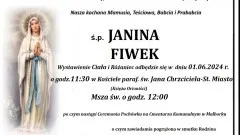 Zmarła Janina Fiwek. Miała 97 lat.