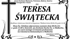 Zmarła Teresa Świątecka. Miała 66 lat.