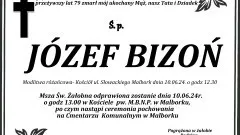 Zmarł Józef Bizoń. Żył 79 lat.