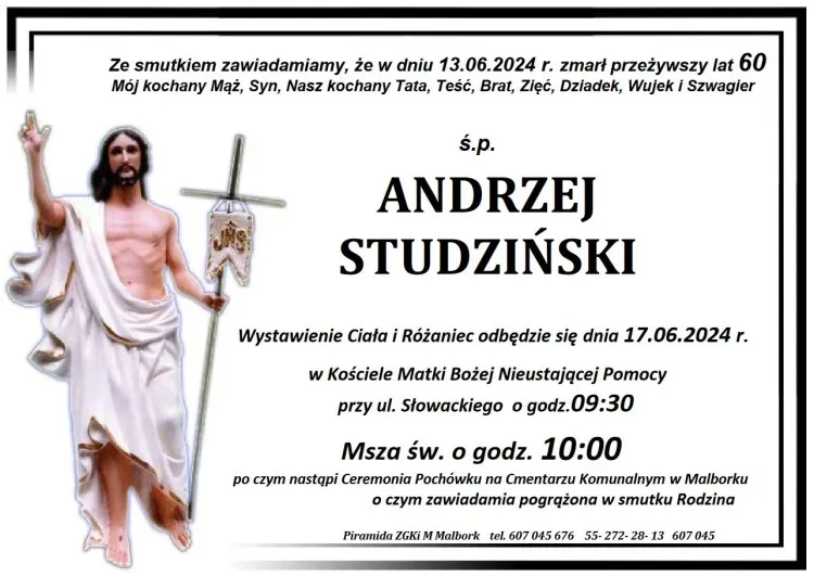 Zmarł Andrzej Studziński. Miał 60 lat.