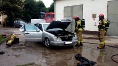 Nowy Dwór Gdański. Pożar samochodu osobowego.