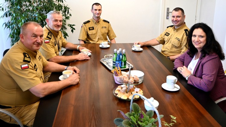 Nowy Dwór Gdański. Spotkanie Starosty z Komendantami PSP.