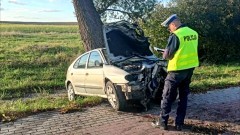 Powiat sztumski. Osobówka uderzyła w drzewo w Koślince – kierowca w szpitalu.