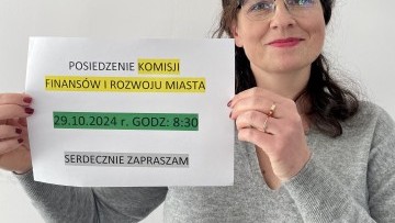 ZAPROSZENIE NA KOMISJĘ FINANSÓW I ROZWOJU MIASTA