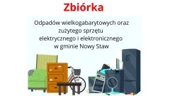 Gmina Nowy Staw. 15 i 16 listopada odbędzie się zbiórka odpadów wielkogabarytowych oraz zużytego sprzętu elektrycznego i elektronicznego.