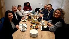 Spotkanie starostów z włodarzami z powiatu nowodworskiego.
