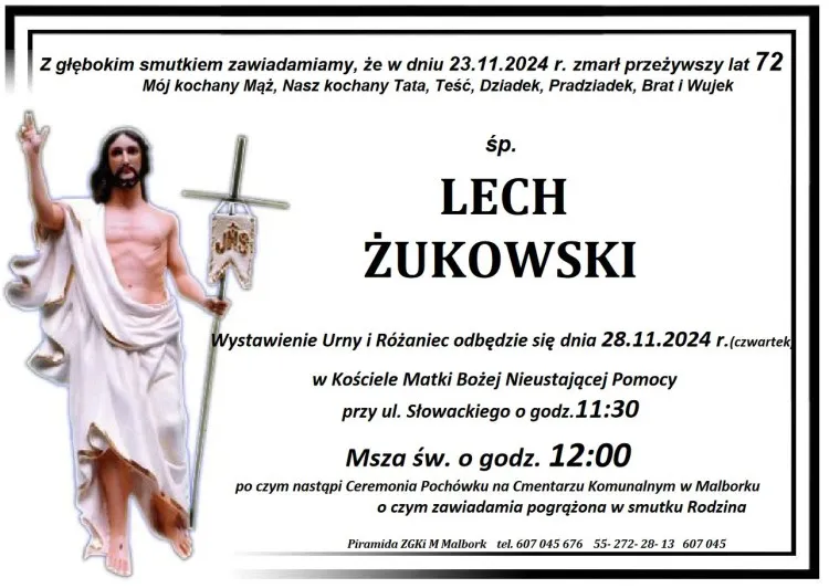 Zmarł Lech Żukowski. Żył 72 lata.