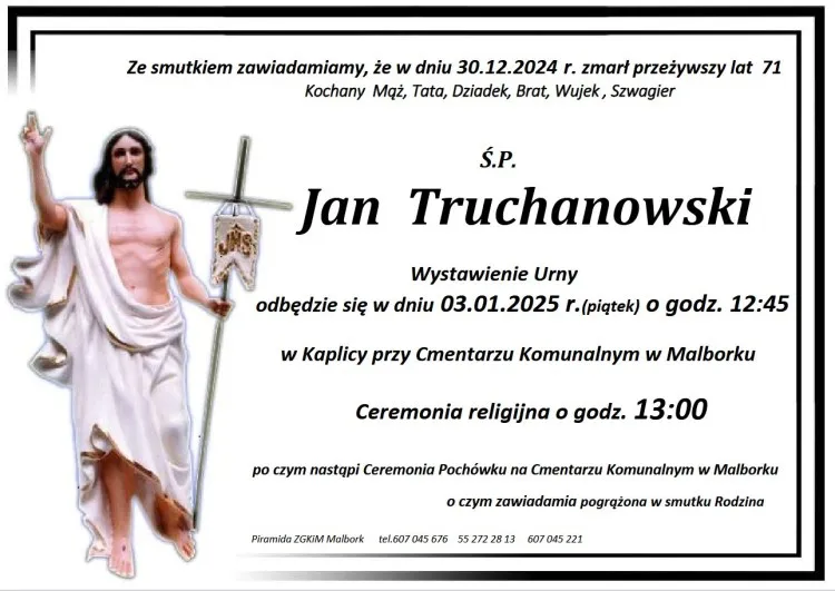 Zmarł Jan Truchanowski. Miał 71 lat.