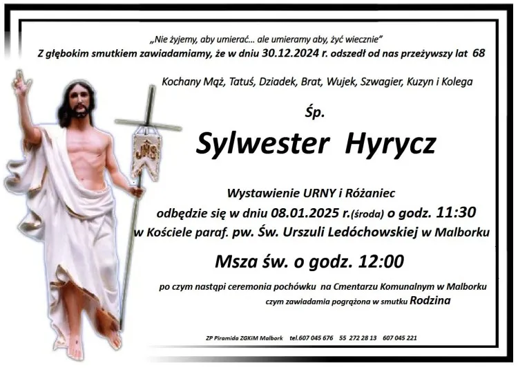 Zmarł Sylwester Hyrycz. Miał 68 lat.