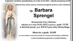 Zmarła Barbara Sprengel. Miała 64 lata.