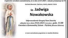 Zmarła Jadwiga Nowakowska. Miała 70 lat.