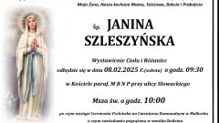 Zmarła Janina Szleszyńska. Żyła 87 lat.