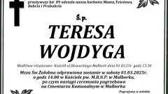 Zmarła Teresa Wojdyga. Żyła 89 lat.