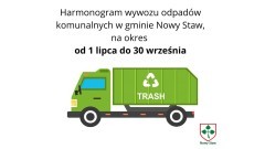 Okresowy harmonogram wywozu odpadów komunalnych w Gminie Nowy Staw.