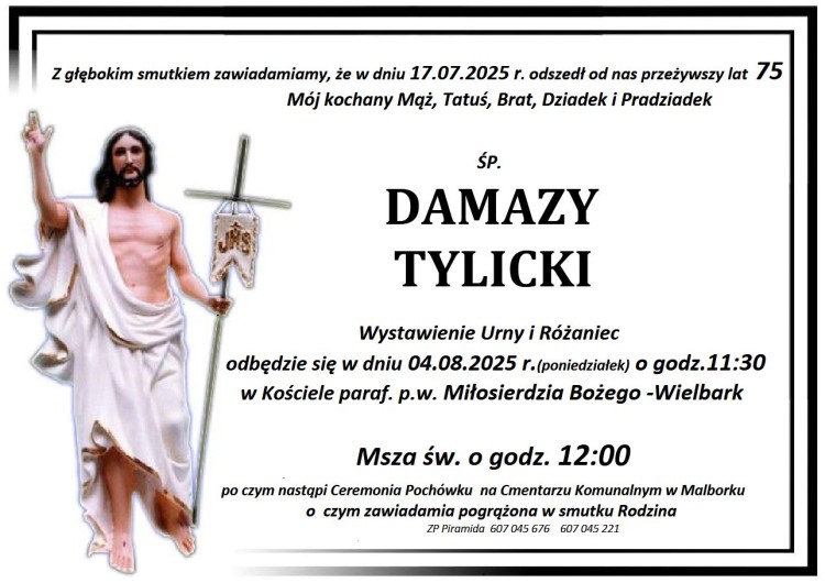 Zmarł Damazy Tylicki. Miał 75 lat.
