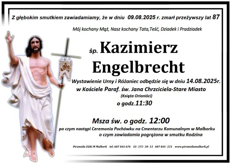 Zmarł Kazimierz Engelbrecht. Miał 87 lat.