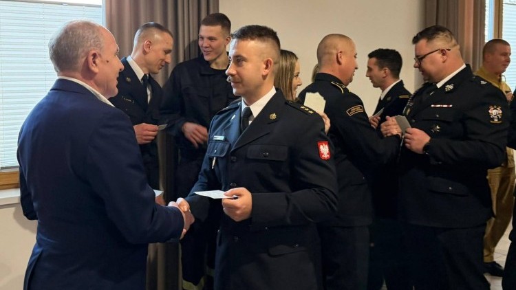 Spotkanie wigilijne ze strażakami w Nowym Dworze Gdańskim.