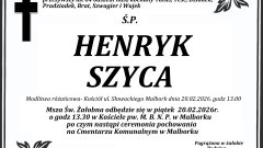 Zmarł Henryk Szyca. Żył 84 lata.