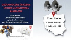 Test syren alarmowych w powiecie sztumskim. We wtorek odbędą się ćwiczenia „ALARM-26”