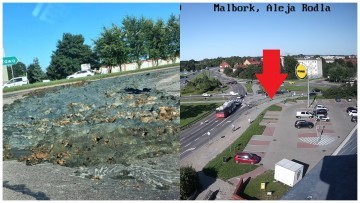 Odpady z ciężarówki rozsypały się na skrzyżowaniu w Malborku. Policja…