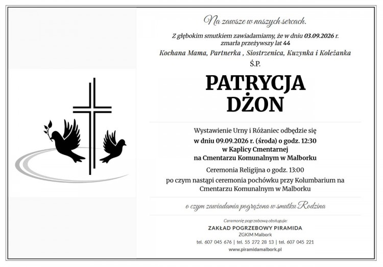 Zmarła Patrycja Dżon. Miała 44 lata