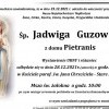 Zmarła Jadwiga Guzow z d. Pietranis. Żyła 32 lata.