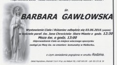 Zmarła Barbara Gawłowska. Żyła 81 lat.