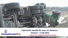 Kmiecin. Ciężarówka wpadła do rowu na siódemce – 17.06.2016