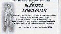 Zmarła Elżbieta Kondysiak. Żyła 58 lat