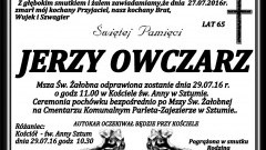 Zmarł Jerzy Owczarz. Żył 65 lat