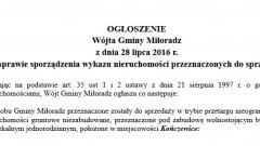 Ogłoszenie Wójta Gminy Miłoradz w sprawie sporządzenia wykazu nieruchomości&#8230;