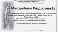 Zmarła Mieczysława Wojnarowska. Żyła 83 lata.