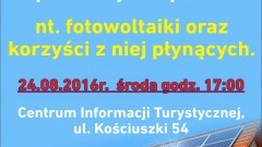"Słoneczne Dachy Malborka" - dyskusja na temat Odnawialnych Źródeł Energii już w środę - 24.08.2016