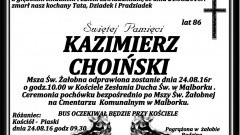 Zmarł Kazimierz Choiński. Żył 86 lat.