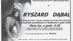 Zmarł Ryszard Dąbal. Żył 61 lat.