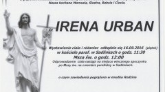 Zmarła Irena Urban. Żyła 72 lata.