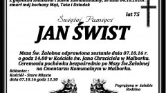 Zmarł Jan Świst. Żył 75 lat.