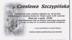 Zmarła Czesława Szczypińska. Żyła 90 lat.