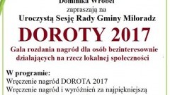 Wójt i Przewodniczący Rady Gminy Miłoradz zapraszają do składania nominacji w konkursie "Doroty 2017" - 05-28.01.2017