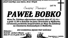 Zmarł Paweł Bobko. Żył 76 lat.