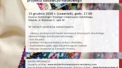 Gdańsk. Zaproszenie na konferencję podsumowującą projekt „Wielokulturowe Pomorze: Ukraińcy i ich dziedzictwo kulturowe na Żuławach i Powiślu” - 15.12.2016