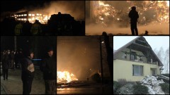 Potężny pożar w Kościeleczkach. Wiatr przeniósł ogień na sąsiedni dom. – 04.01.2017
