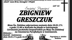 Zmarł Zbigniew Greszczuk. Żył 61 lat.