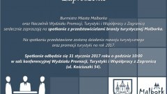 Zaproszenie na spotkanie z przedstawicielami branży turystycznej Malborka.- 31.01.2017