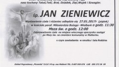 Zmarł Jan Zieniewicz. Żył 62 lata.