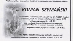 Zmarł Roman Szymański. Żył 67 lat.