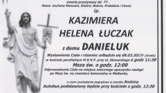 Zmarła Kazimiera Helena Łuczak. Żyła 77 lat.