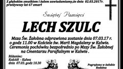 Zmarł Lech Szulc. Żył 67 lat.