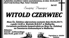 Zmarł Witold Czerwiec. Żył 65 lat.