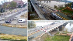 Dziś będzie wykonywana nawierzchnia z asfaltu lanego na starym moście. Kiedy skończą się korki w Malborku? Zobacz na żywo na kamerach telewizji Malbork – 28.04.2017